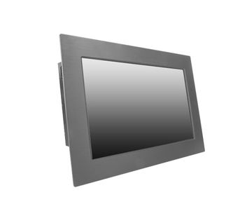 24" FRONT IP65 Industrial Panel 1920x1080 / 250nits Panel Mount ( with 3mm front bezel ) with VGA, DVI, HDMI, USB ( for Touch use ) and 100-240VAC Powder Cord