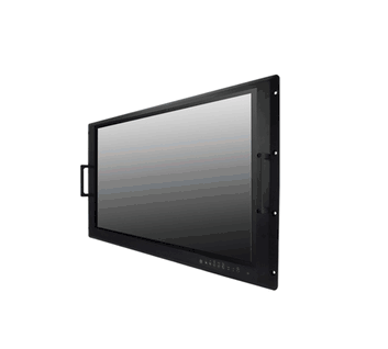 Rugged 24" Marine Panel Mount LCD Display IP65 1920x1080, 250nits, 0-100% Dimming, wide Temp -10 to 55C, RS232 Control, VGA+DVI-D, AC Power Input (90 to 265V AC Power Input) , No touch,  with Glass (3mm Anti-reflective Glass) and added Front Handles