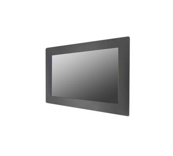 27" Monitor at 1080p with a High Brightness 5mm metal front bezel / Front IP65 / 1920x1080 / 1000nits LED / VGA+DVI+HDMI signal input / DC 24V Power input with AC Adapter / Rear OSD / Panel Mount with Clamp / 3mm AR Coating Glass