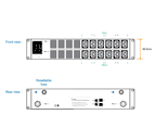 2U 12 x C13 model 1-Phase dual feed 208V 20A switched PDU, Inlet 20A NEMA L6-20P plug x 2, 20A resettable fuse or 20A hydraulic MCB x 2 (Model: PD-12-20A-L620P)