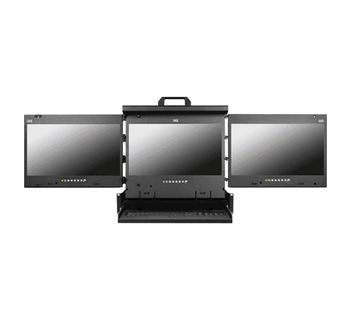 2U 17.3" 4K Multi-display Console Drawer with 8-Ports 4K HDMI USB KVM, 104-key keyboard with touchpad (Model:NVP3DW17-84Ke)