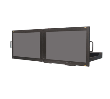 2U 24" 1920 x 1200  widescreen Dual LCD Rackmount LCD Drawer with SAW touch USB controller (Model: ARP2D2400SW-L)