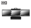 2U 3x 17.3" LCD chassis 22" Short Depth Design Triple Display Console Drawer Signal input per screen : VGA + HDMI + DP 4K Native Resolution / 104-key keyboard with Touchpad, + 24VDC Terminal Block + and -