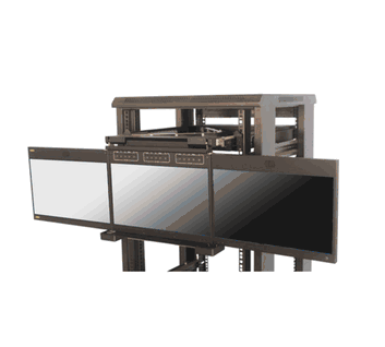 2U Flip down - 17.3" FHD Triple screen LCD Drawer with Multi Input DVI, VGA, Audio Model: (ARP3D1730UM)