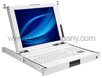 2U Rackmount 17" (1280x1024) LCD Monitor with Full Size Cherry Keyboard and Touchpad (Model: RMM-827)