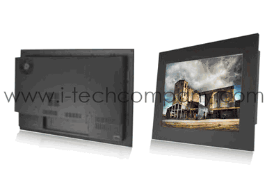 32" Panel PC IP65 Front LCD Monitor 1920x1080, 400 nits Side OSD, including rear screw/Clamp/VESA Mount with Capacitive Touch (Model: EMCW3200-i5-TC)