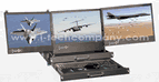 3U 20" Rack Mount Triple LCD Keyboard Drawer w/ 88 keys IP54 Keyboard 2 Button Trackball (Model:DRP3W1700A-DVI-S1u)