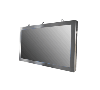 55" Stainless Steel 304 Full IP66 LCD Display High Brightness Industrial Panel / 1920x1080 / 2500nits Wall Mount, PCAP Touch, VGA, HDMI, 100-240VAC Power Cord and 100VAC Power Cord (for Heater use)