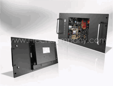 5U Rack Mount, 10.4" LCD monitor, 800x600, LED 350 nits, VGA input w/ Resistive touch screen with USB Controller (Model: ERM1040-TR)