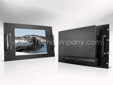 Rack Mount, 15" LCD monitor, 1024x768, LED 250 nits, VGA input with IR Touch (Model: ERM1500-IR)