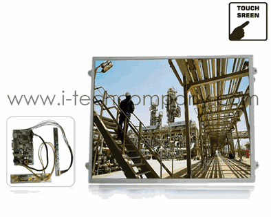 8'' 4:3 LED Open frame loose kit module, LCD panel, Inverter, OSD, LVDS, AToD board, DC adapter, VGA Input  with Capacitive Touch (Finger only) and USB Controller (Model: TSK0800-TC)