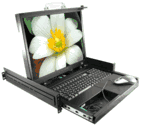 ELD-219m: 2U Rack Mount TFT 19" LCD Monitor Keyboard Drawer with PS/2 Real Mouse Resolution 1280 x 1024