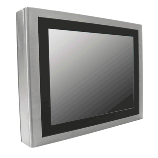 Fanless 15" Fully IP65 stainless steel panel PC with true flat 5W Res T/S, i5 4300U , 2 x USB , 2 x RS232  2 x GLAN , 1 x 24V DC in PW,  external heatsink, VESA 100 x 100 & Yoke mount, Res : 1024 x 768 dpi (Model: KSP1500-i5-FTR-24)