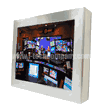 Fanless 19" Fully IP65 Stainless Steel industrial Panel PC with 5 wires resistive touch screen (Intel i3 4010U industrial main board(CPU on board) + fully IP65 stainless steel chassis(silver) with external heat sink in the back side + DC in external power adapter +2 x RS232 + 1 x USB + 1 x GLAN + VESA mounting: 100 x 100mm + Resolution: 1280 x 1024dpi) (Model: KSP1900-i3)