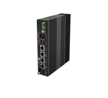 Fanless System with Intel Celeron J6412 up to 2.6GHz TDP 10W, 4x 2.5GbE Lan, 1 x HDMI, 1 x RS232/422/485, 8GB Memory, 12-28V DC, RoHS