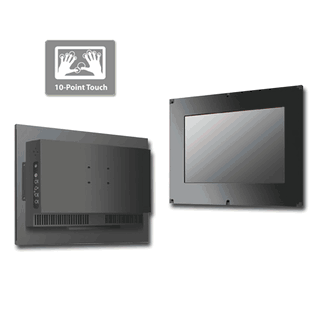 Flush Mount 15.6" Wide LCD monitor, 1920 x 1080, LED 250 nits, VGA input, WV(160/160) with 10 points Projective Capacitive Touch (1-2mm) USB Controller (Model: EFMW1560AWV-PCT10)