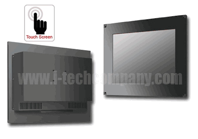 Flush Mount 17" LCD monitor, 1280 x 1024, LED 350 nits, VGA input, WT(-15~65?)with Projective Capacitive Touch (1-2mm) USB Controller (Model: EFM1700WT-PCT)