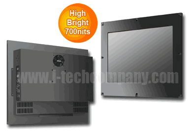 Flush Mount 23.1" LCD monitor, 1600 x 1200, LED 700 nits, VGA input (Model: EFM2310HB)
