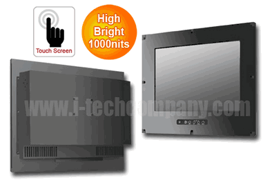 Flush Mount (OSD front) 17" LCD monitor, 1280 x 1024, LED 1000 nits, VGA input with Projective Capacitive Touch (1-2mm) USB Controller (Model: EFMF1700HB2-PCT)