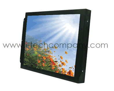 Front Flange Mount Industrial Chassis/Surface Mount Metal Housing High Brightness 17" LCD  with VGA input and VESA mounting (Model: YCHRR1700HB2)