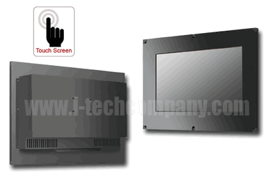 Front IP65 Flush Mount 15.4" Wide LCD monitor, 1280 x 800, LED 400 nits, VGA input, WT(-30~80?)with Projective Capacitive Touch (1-2mm) USB Controller (Model: EFMW1540WT-IP-PCT)