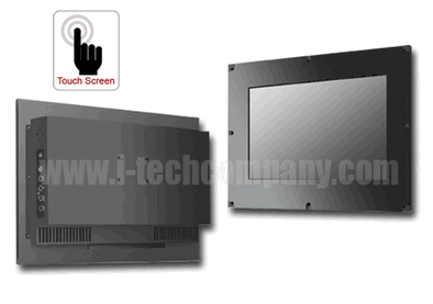 Front IP65 Flush Mount 18.5" Wide LCD monitor, 1366 x 768, LED 250 nits, VGA inputwith Projective Capacitive Touch (1-2mm) USB Controller (Model: EFMW1850-IP-PCT)
