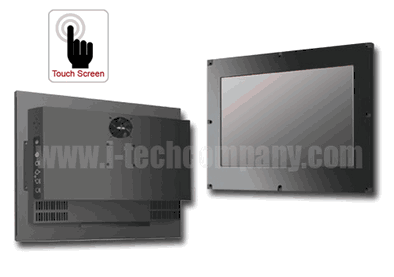 Front IP65 Flush Mount 24.1" Wide LCD monitor, 1920 x 1200, LED 300 nits, VGA + HDMI + DVI inputwith Projective Capacitive Touch (1-2mm) USB Controller (Model: EFMW2410-IP-PCT)