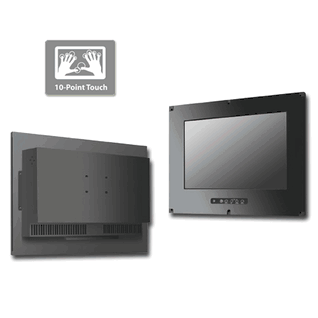 Front IP65/NEMA4 Flush Mount (OSD front) 15.6" Wide LCD monitor, 1920 x 1080, LED 1000 nits, VGA input, WV(160/160) with 10 points Projective Capacitive Touch (1-2mm) USB Controller (Model: EFMFW1560AHB2WV-IP-PCT10)