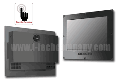 Front IP65/NEMA4 Flush Mount (OSD front) 23.1" LCD monitor, 1600 x 1200, LED 400 nits, VGA input with Projective Capacitive Touch (1-2mm) USB Controller (Model: EFMF2310-IP-PCT)