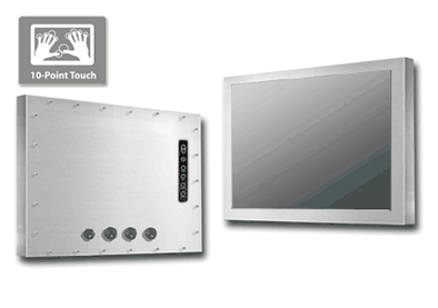 Full IP66/NEMA4X Stainless Steel Chassis Mount 10.4" LCD monitor, 800 x 600, LED 350 nits, VGA input, wide temperature     (-30~70?) with 10 points Projective Capacitive Touch (1-2mm) USB Controller (Model: ECH6-1040WT-PCT10)