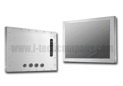 Full IP66/NEMA4X Stainless Steel Chassis Mount 20" LCD monitor, 1600 x 1200, LED 400 nits, VGA input (Model: ECH6-2010)