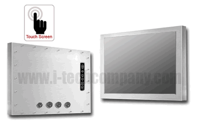 Full IP66/NEMA4X Stainless Steel Chassis Mount 9.7" LCD monitor, 1024 x 768, LED 350 nits, VGA input, wide viewing angle with Projective Capacitive Touch (1-2mm) USB Controller (Model: ECH6-0970WV-PCT)