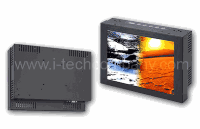 Industrial Chassis/Wall Mount Metal Housing, 12.1" LCD monitor, 1024x768, LED-350nits, VGA, Wide Temperature (-30 to 70 C),Side OSD, including VESA Mount with Capacitive Touch (Finger Only) and USB Controller (Model: ECH1210XWT-TC)