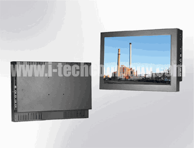 Industrial Chassis/Wall Mount Metal Housing, 15.6" LCD monitor, 1366 x 768, 300 nits VGA Input, Side OSD with Projective Capacitive Touch (1-2mm) USB Controller (Model: ECHW1560-PCT)