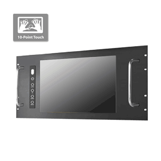 IP65 Rack Mount 10.4" LCD monitor, 800 x 600, LED 1000 nits, VGA input, WT(-30C~70C) 10 points Projective Capacitive Touch (1-2mm) USB Controller (Model: ERPM1040HBWT-PCT10)