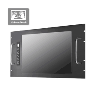 IP65 Rack Mount 15" LCD monitor, 1024 x 768, LED 250 nits, VGA input 10 points Projective Capacitive Touch (1-2mm) USB Controller (Model: ERPM1500-PCT10)