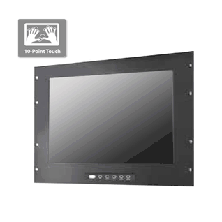 IP65 Rack Mount 17.3" Wide LCD monitor, 1920 x 1080, LED 300 nits, VGA input with 10 points Projective Capacitive Touch (1-2mm) USB Controller (Model: ERPMW1730HD-PCT10)