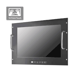 IP65 Rack Mount 19" Wide LCD monitor, 1440 x 900, LED 250 nits, VGA input with 10 points Projective Capacitive Touch (1-2mm) USB Controller (Model: ERPMW1900-PCT10)