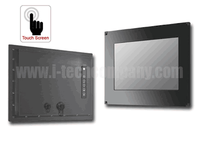 IP66 Flush Mount (OSD back) 12" LCD monitor, 1024 x 768, LED 350 nits, VGA input with Projective Capacitive Touch (1-2mm) USB Controller (Model: EFPM6-1210B-PCT)