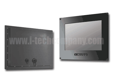 IP66 Flush Mount (OSD front) 10.4" LCD monitor, 800 x 600, LED 350 nits, VGA input (Model: EFPMF6-1040)