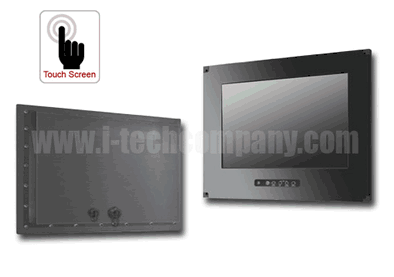 IP66 Flush Mount (OSD front) 15.6" Wide LCD monitor, 1366 x 768, LED 200 nits, VGA input with Projective Capacitive Touch (1-2mm) USB Controller (Model: EFPMF6-W1560-PCT)