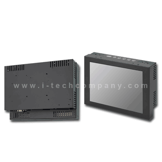 IP66 Front Military Grade Rugged Chassis Mount, 10.4" LCD monitor, 800x600, LED-350 nits, VGA HDMI DVI, AC-IN w/ Built-in Power, Comply MIL-STD-810G Vibration and shock. (Model: EMCM1040)
