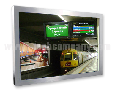 IP66/NEMA4X Stainless Steel 55" Chassis Mount LCD monitor, 1920 x 1080, 450 nits with 6mm AR Vandal proof glass, HDMI and DVI input, Auto Light Sensor, RS232 Remote Monitoring with IR touch USB controller (Model: SCHW5500IR-SF01)