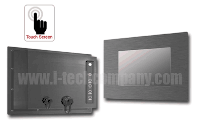 IP66 Panel Mount (OSD rear) 7" Wide LCD monitor, 800 x 480, LED-400nits, VGA, WV(160/160), WT(-30~80?), w/o-Speaker, w/Ext. Adapter, IP66 cables with Projective Capacitive Touch (1-2mm) USB Controller (Model: EPM6-W0700WVWT-PCT)