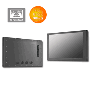 IP67 Chassis 21.5" LCD monitor,  1920 x 1080,  LED 700 nits,  VGA input,  wide viewing angle,  w/o Speaker, w/ Ext. Adapter,  IP67 cables,  SECC Metal w/ Powder coating with 10 points Projective Capacitive Touch (1-2mm) USB Controller (Model: ECH7-W2150HBWV-PCT10)