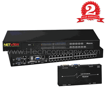 Matrix IP Multi-User Cat6 32-port KVM with IF-DUSB x 16 (4 consoles (1 x local; 2 x remote; 1 x IP)) (Model: MC1232)