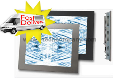 NEMA4 17" Panel Mount LCD Monitor (Black Carbon Steel Bezel) with Analog Resistive Touchscreen, serial RS232 and USB (Model: HPM1700TR)