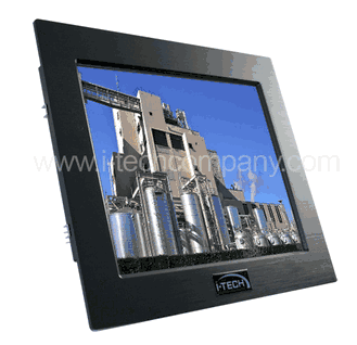 Panel Mount, 17" LCD monitor, 1280x1024, LED 250 nits, VGA input with Zytronic Projective Capacitive Touch (Model: EPM1700-TPC)
