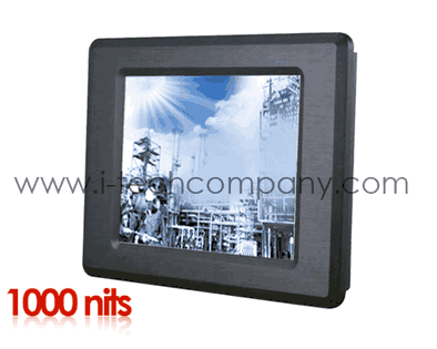 Panel Mount (Aluminum-6mm), 12.1 " LCD monitor, LED  VGA + DVI Input, Rear OSD, including rear Clamp mount/VESA Mount (Model: YPM1210HB)
