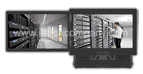 Pivot Display Drawer, 2U, 20" Depth Dual 17" Wide 1920x1200 Left-Center LCD Screens VGA, HDMI, Display Port, w/ Audio Support Thumbscrew Front w/ Speakers & 5" Flush Collapsible Handle (Model: DRP2W1700C-HDMI)